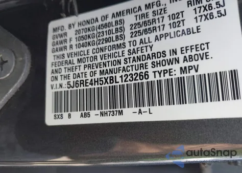 2011 Honda Cr-V Ex from USA, damaged, VIN 5J6RE4H5XBL123266